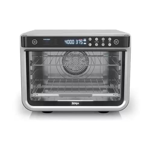 Ninja DT201 Foodi 10-in-1 XL Pro Air Fry Digital Countertop Convection Toaster Oven with Dehydrate and Reheat, 1800 Watts, Stainless Steel Finish, Silver