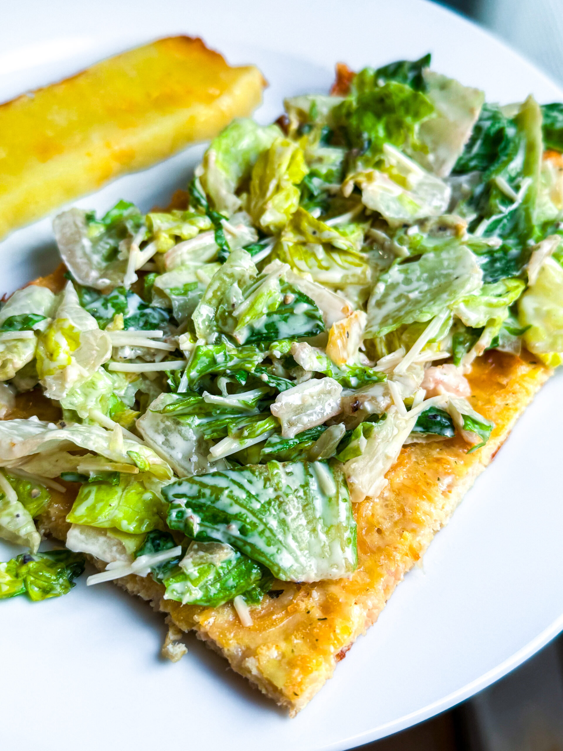Easy Chicken Crust Caesar Salad Pizza (Canned Chicken Crust, 30 Minutes)